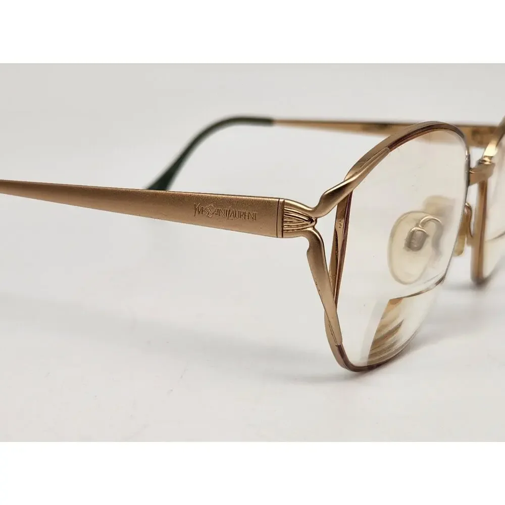 Yves Saint Laurent YSL 4080 Y307 Gold Tone Eyeglasses Frames 54-15-130 Vintage